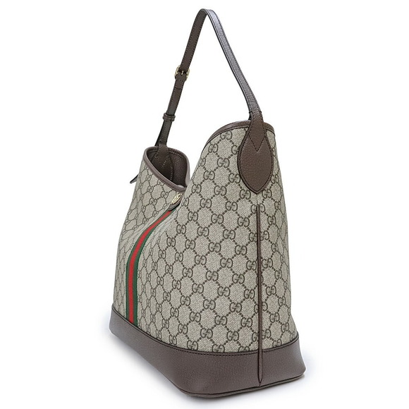 Gucci Ophidia Tote Bag GG Supreme Beige Ebony Brown Web Stripe - Picture 4 of 9
